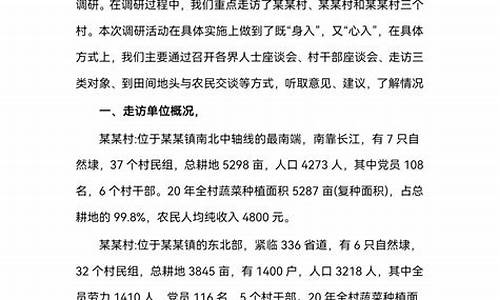 基层调研报告范文_基层调研报告范文2000字